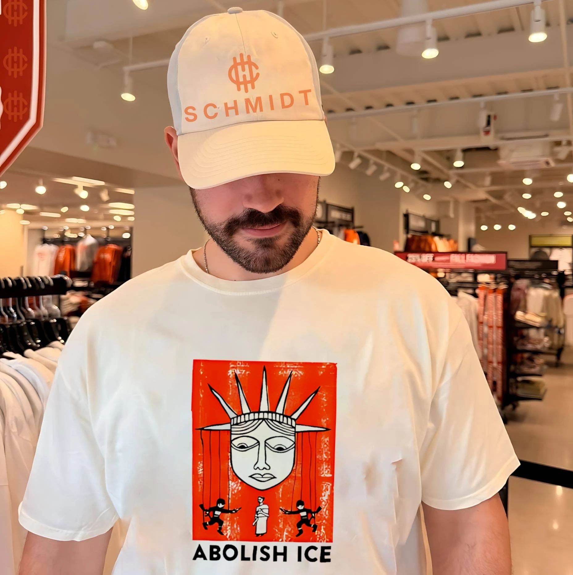 Abolish ice frame graphic shirt
