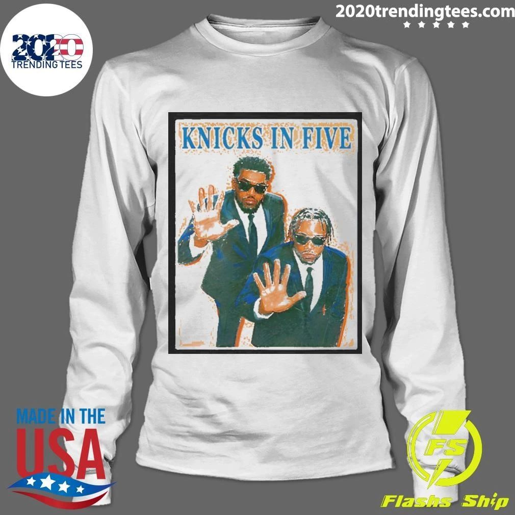 Knicks Players In Suits Mikal Bridges And Og Anunoby Knicks In Five Shirt