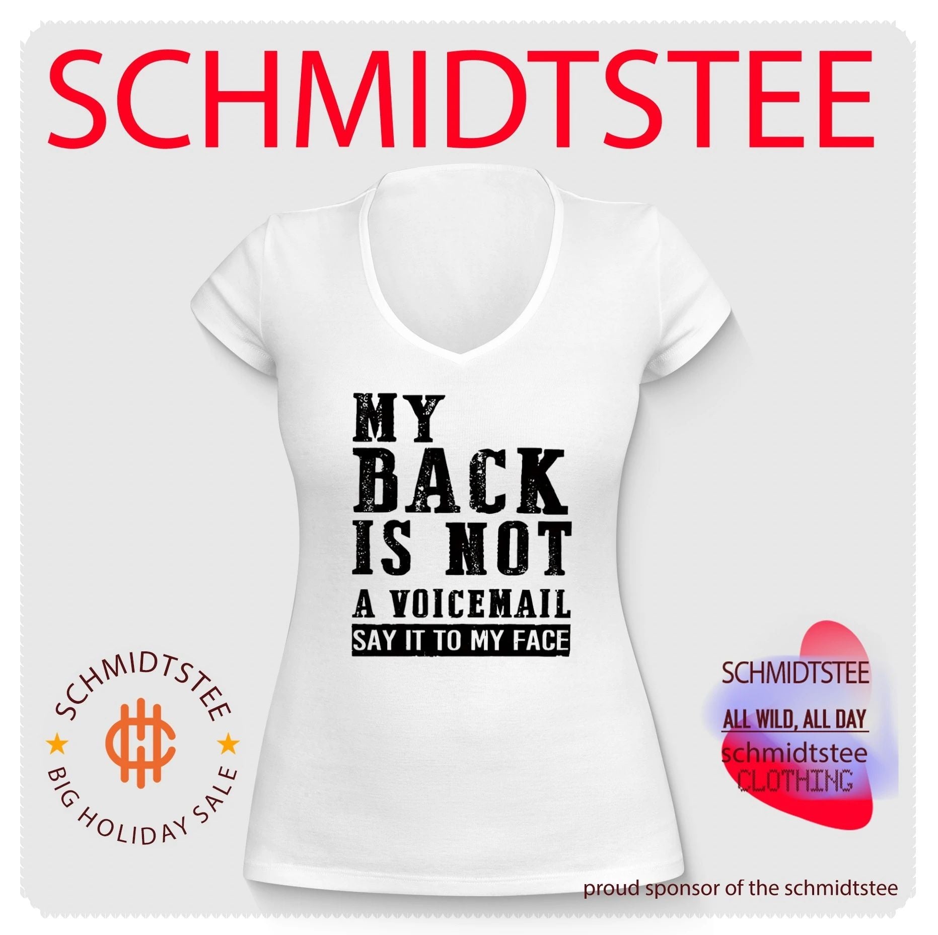 My back is not a voicemail say it to my face simple text shirt