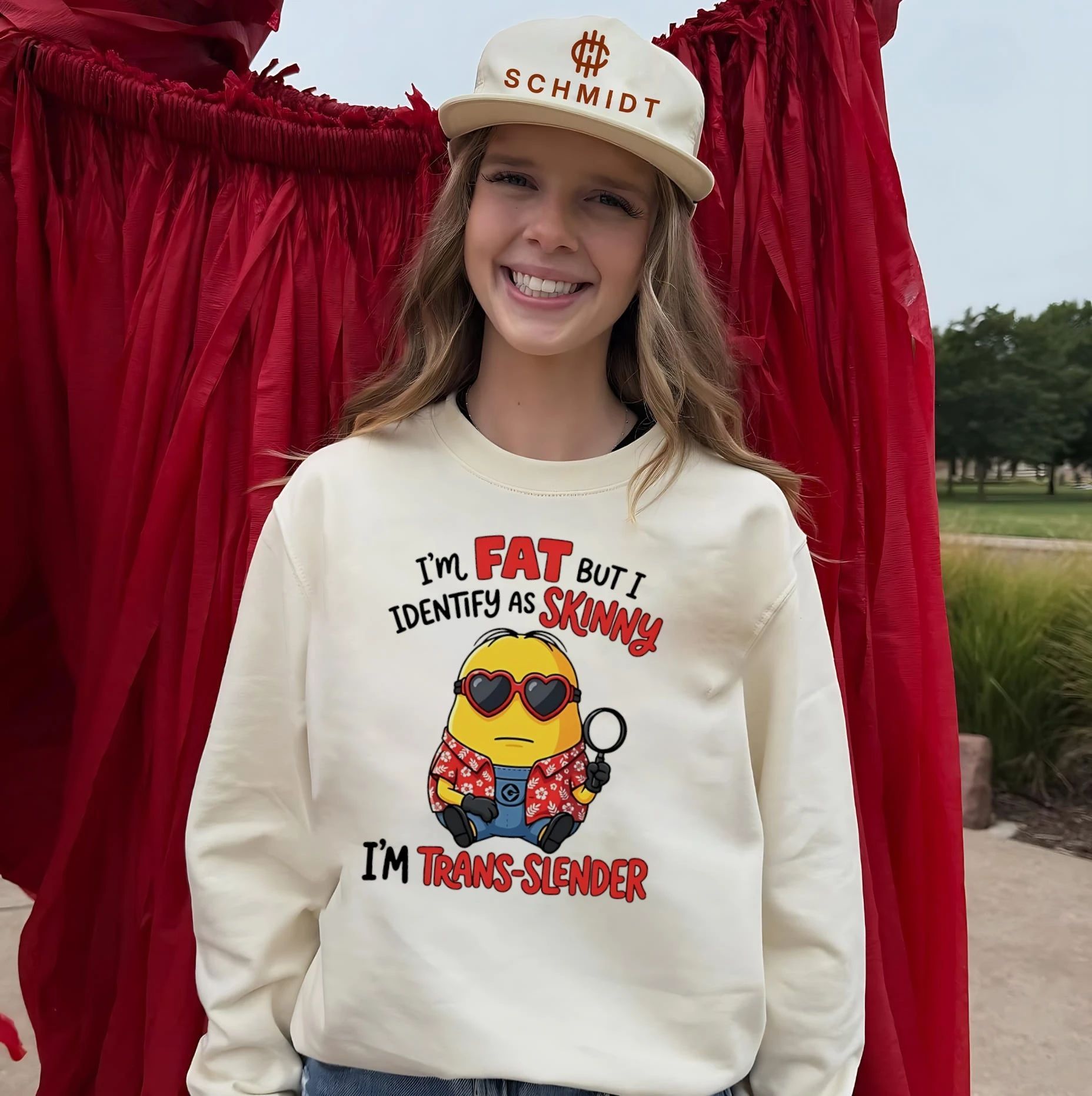 I’m fat but I identify as skinny funny Minion shirt