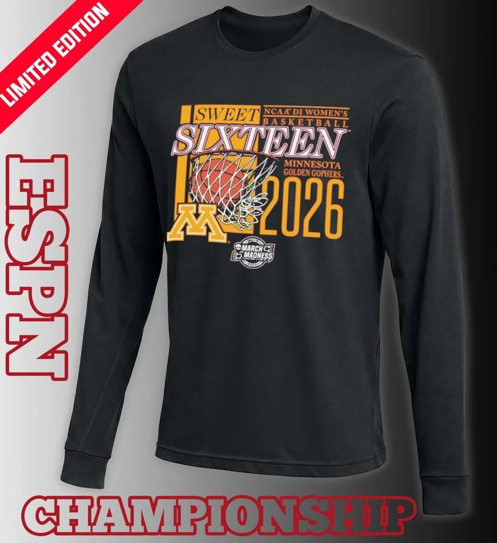 Minnesota Golden Gophers 2026 NCAA DI Women’s Basketball Sweet Sixteen – Sacramento Regional T-Shirt