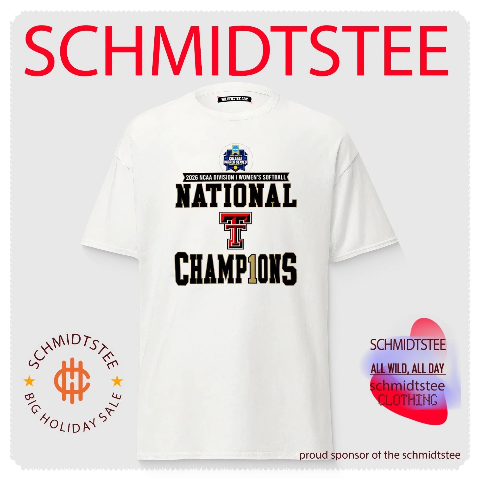 Texas Tech Red Raiders 2026 NCAA Softball Women’s College World Series Champions shirt