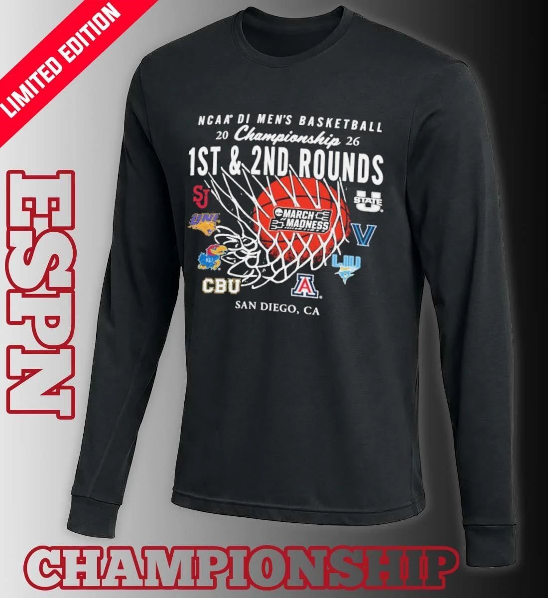 2026 NCAA DI Men’s Basketball 1st, 2nd Rounds – San Diego Shirt