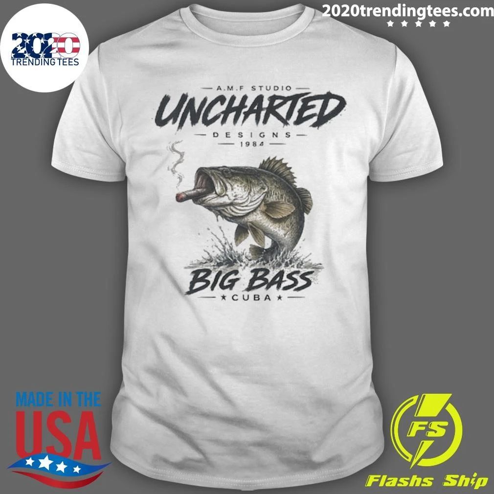 A.M.P Studio Uncharted Designs 1994 Big Bass Cuba Smoking Bass Fishing Shirt