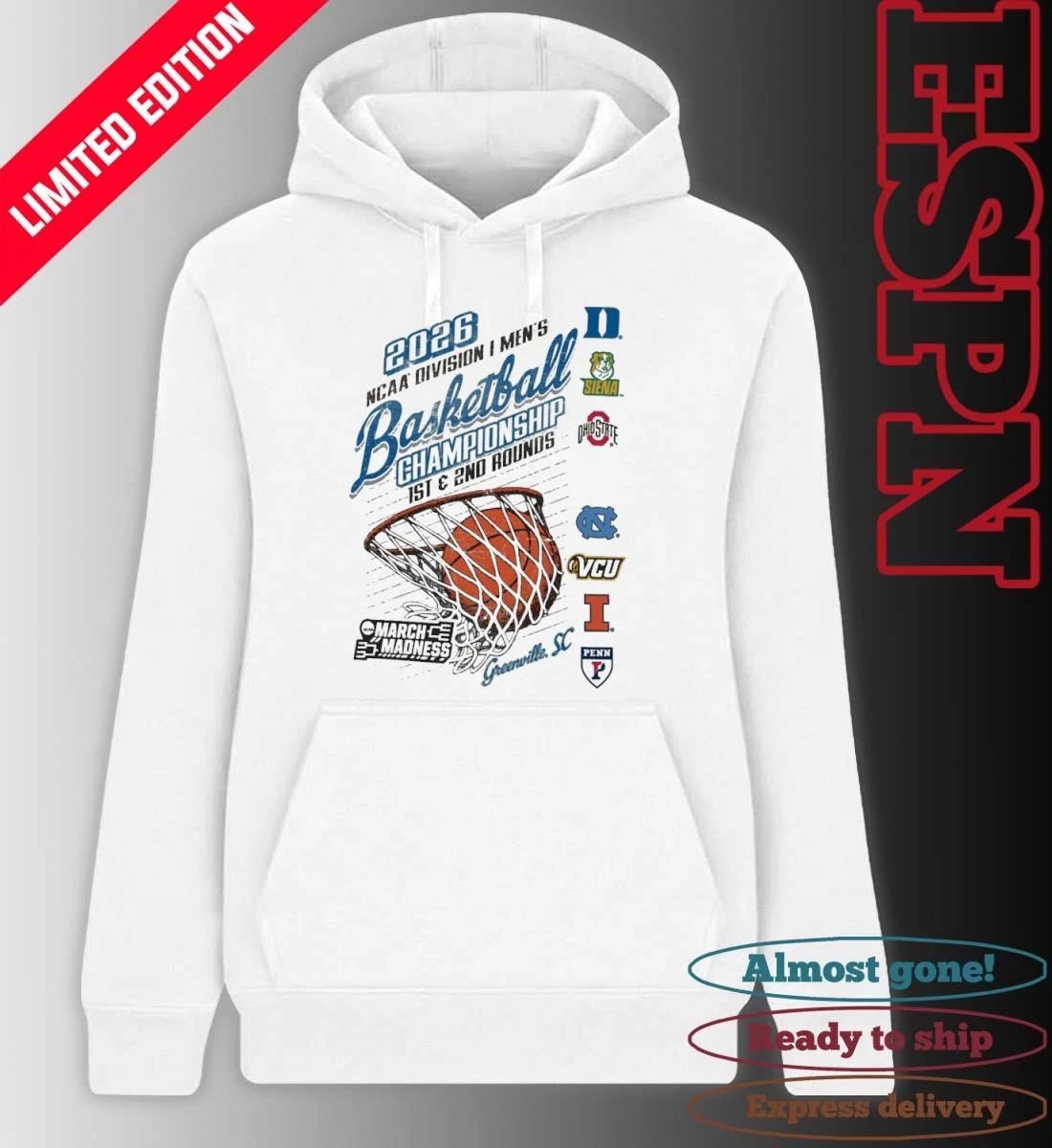 2026 NCAA DI Men’s Basketball Championship Regional 8 Teams Greenville, South Carolina T-Shirt