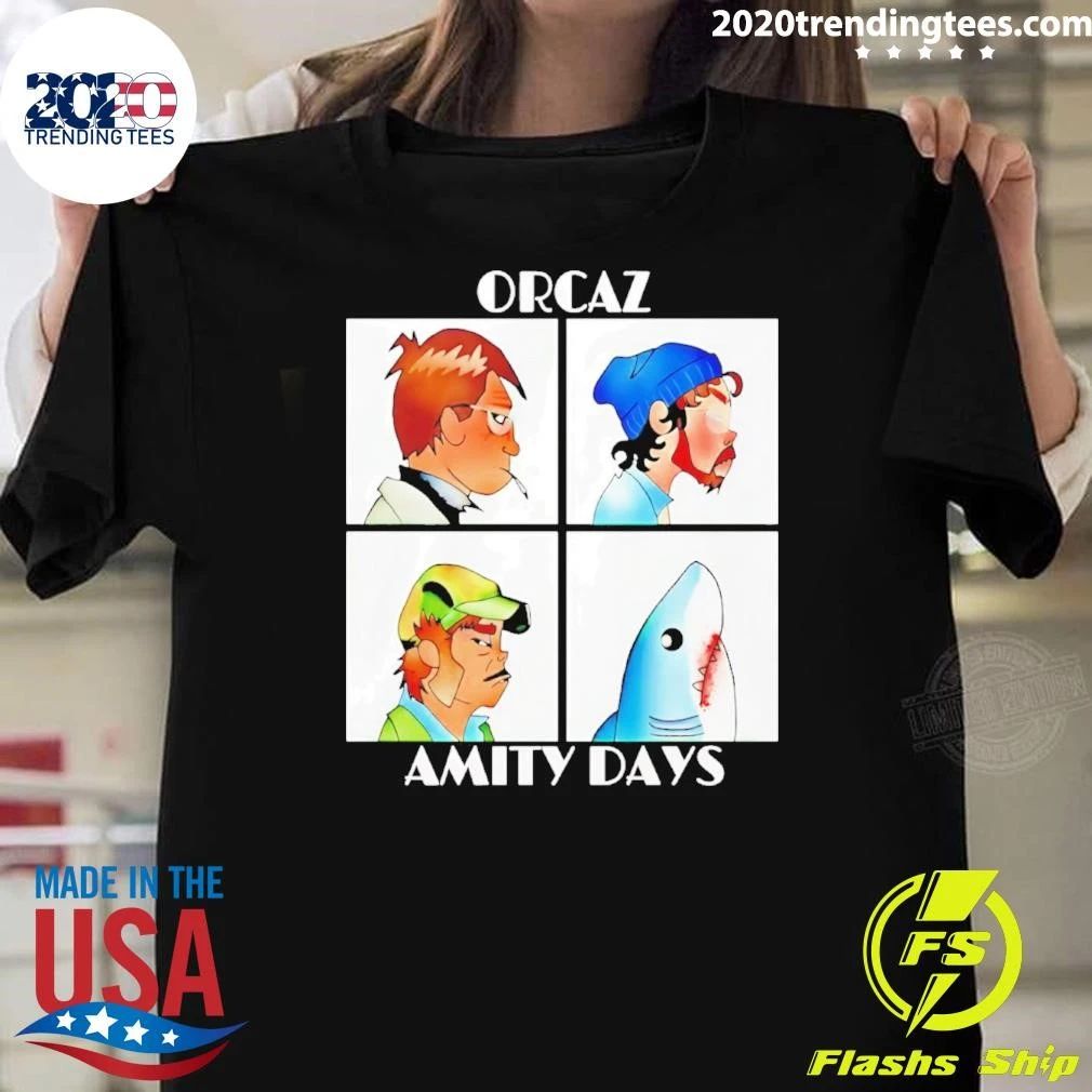 Orcaz Amity Days Demon Days And Jaws Parody Shirt