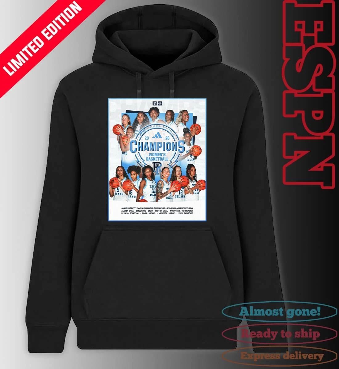 Rhode Island Women’s Basketball 2026 A-10 Conference Champions Poster T-Shirt