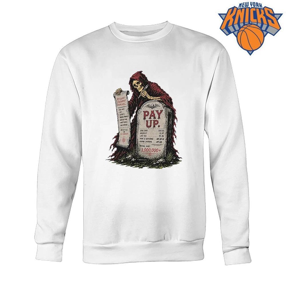Grim Reaper Pay Up Account Statement From Hell Tombstone Skeleton Skull Shirt