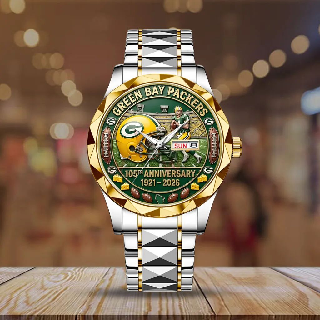 Green Bay Packers 105th Anniversary Stainless Steel Wristwatch