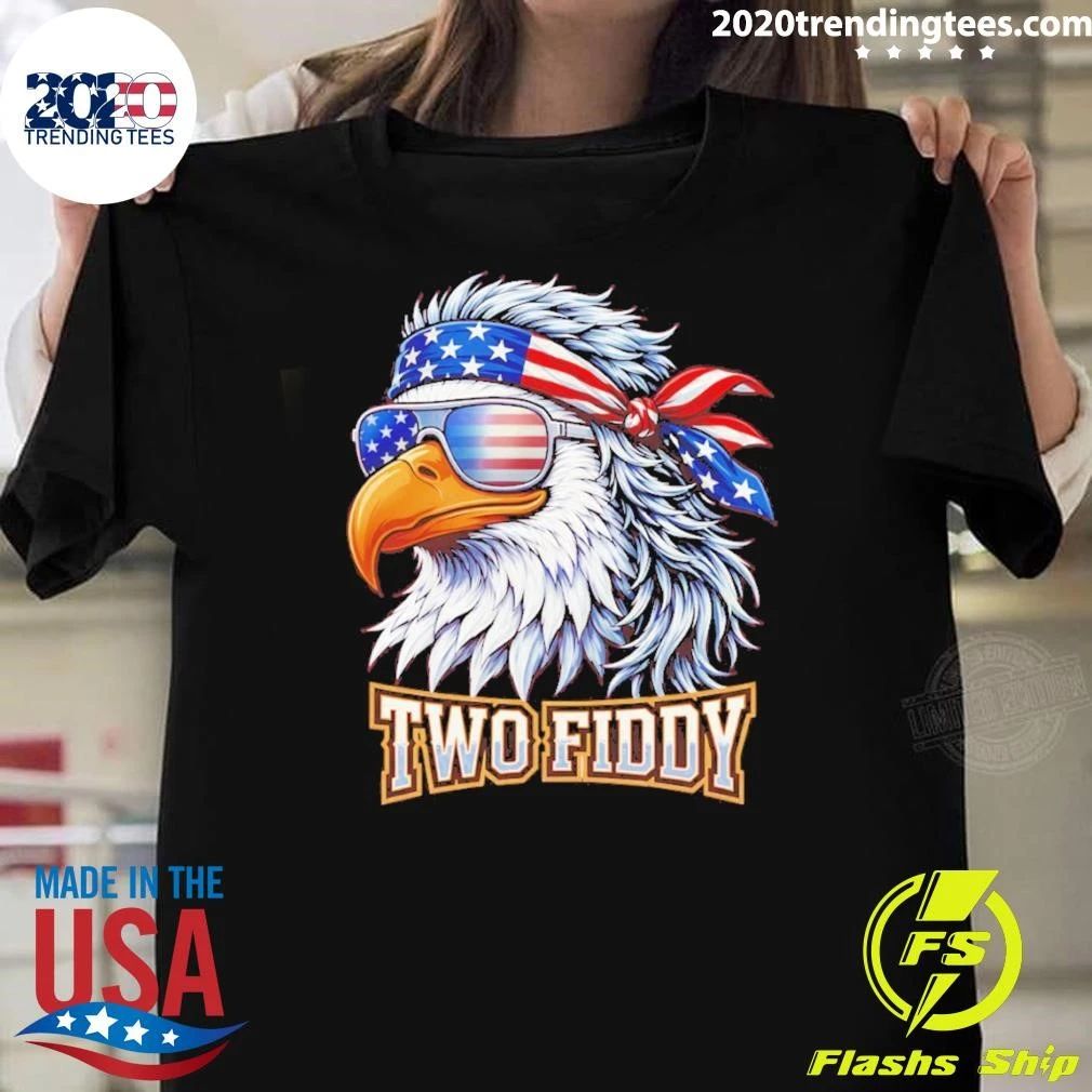 Eagle Wearing American Flag Bandana And Sunglasses Two Fiddy Shirtt