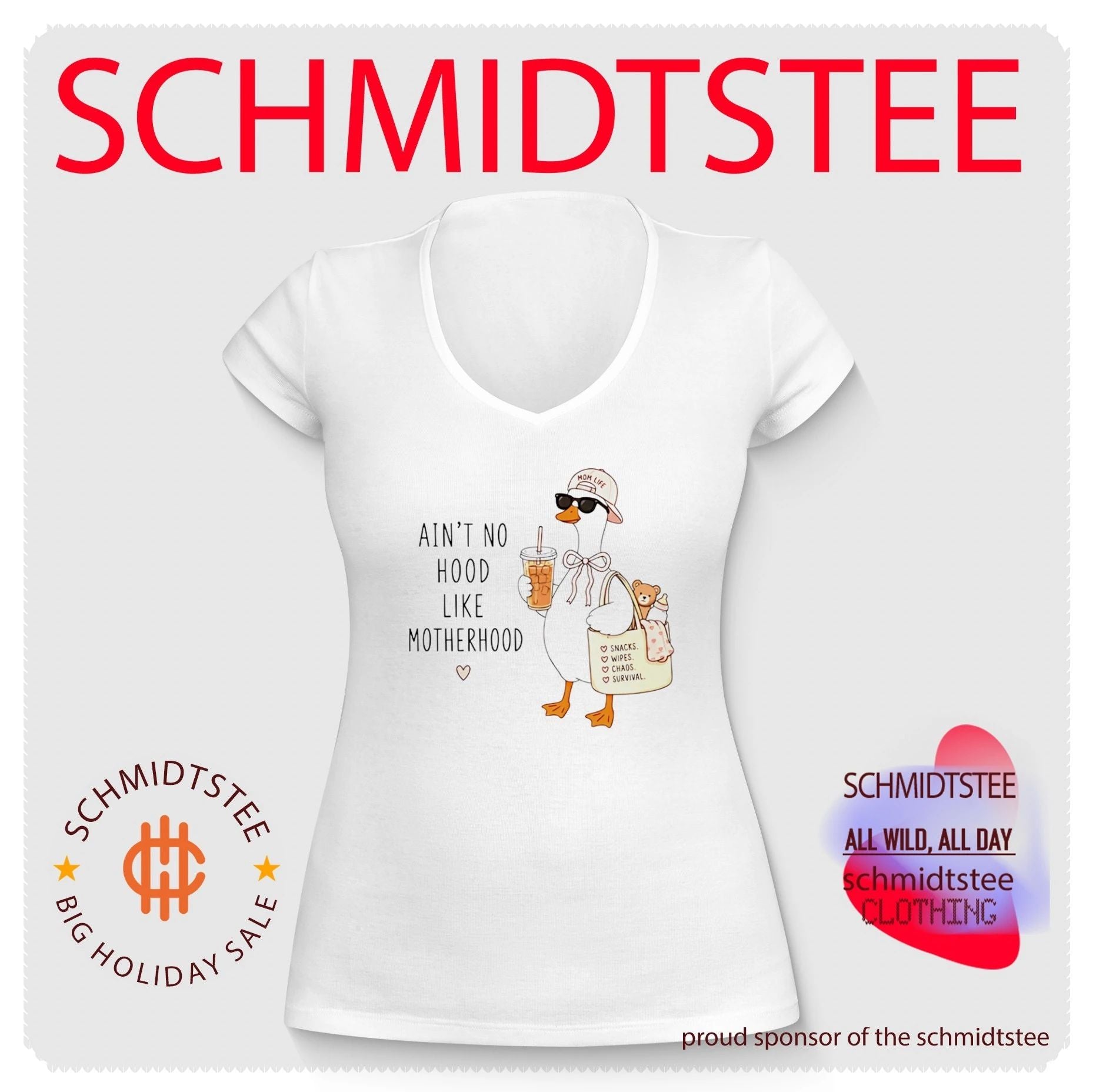 Duck mom life ain’t no hood like motherhood love snacks wipes chaos survivale shirt