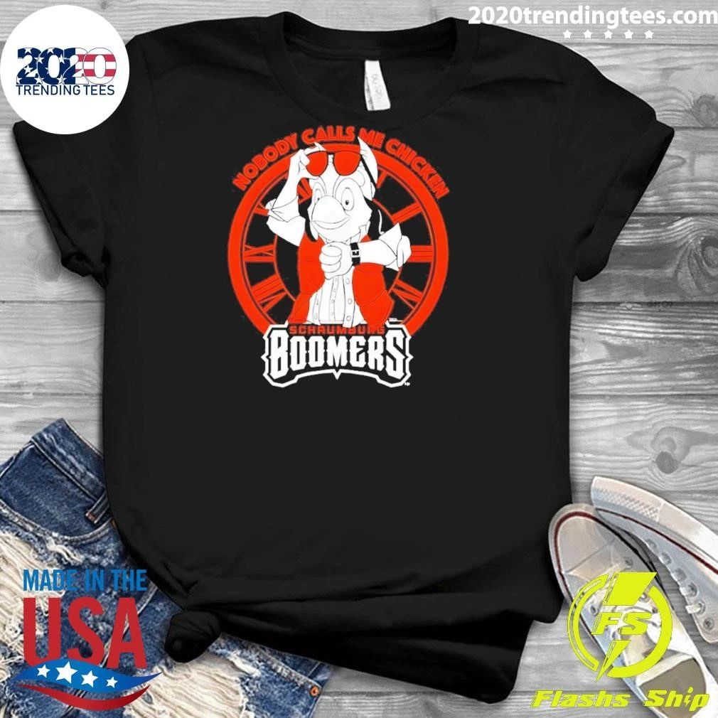 Back To The Future Schaumburg Boomers Baseball Nobody Calls Me Chicken Shirt