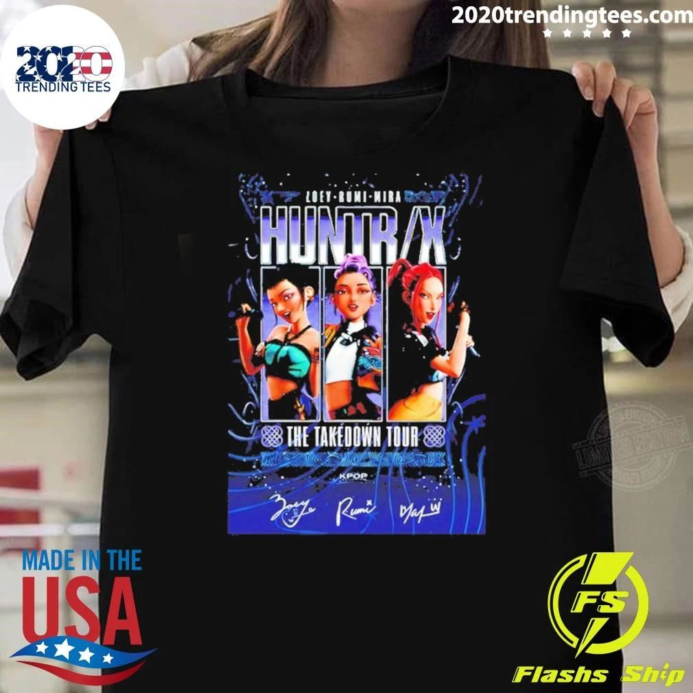 Zoey Rumi Mira Kpop Demon Hunters The Takedown Tour Signatures Shirt