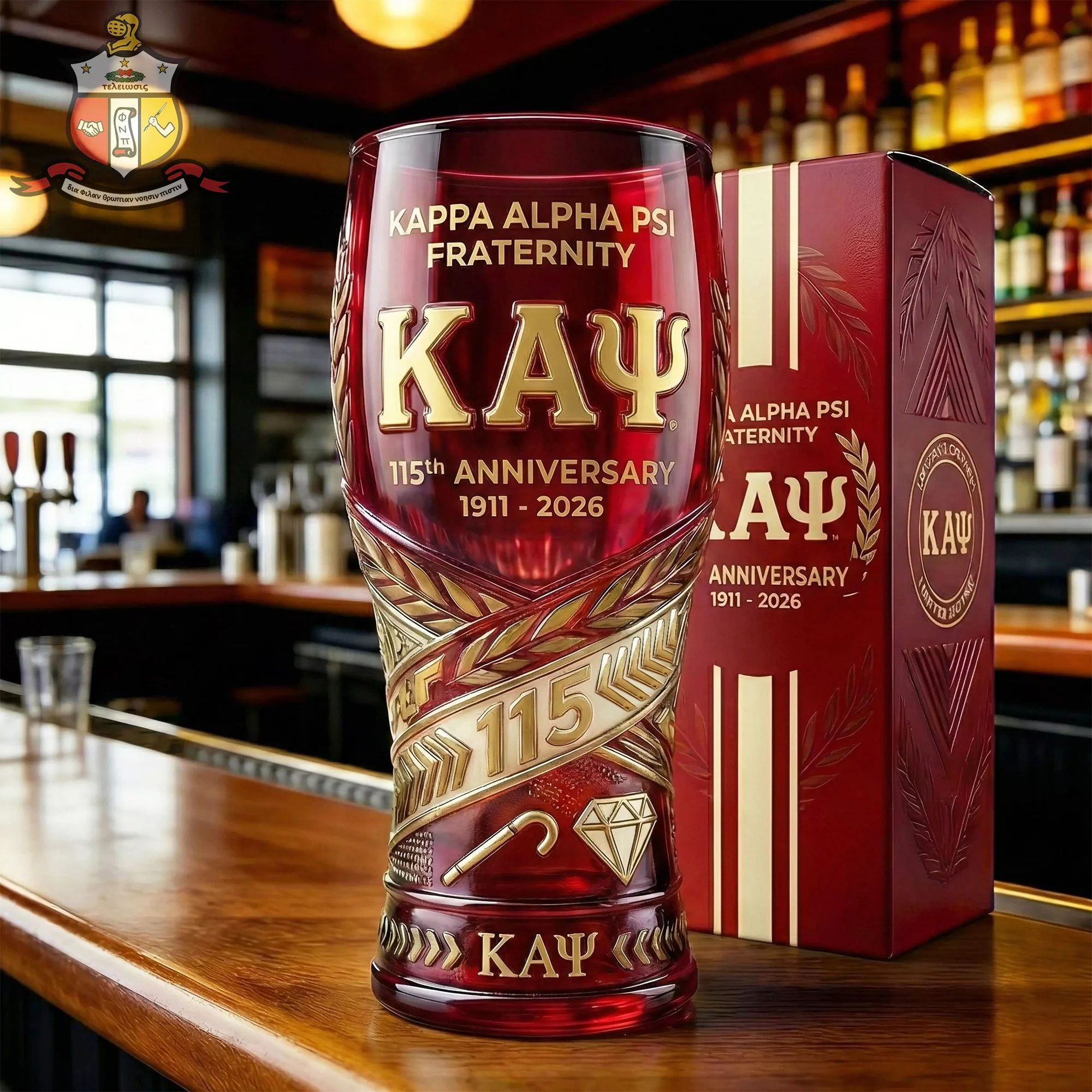 Kappa Alpha Psi Fraternity 115th Anniversary Beer Glass