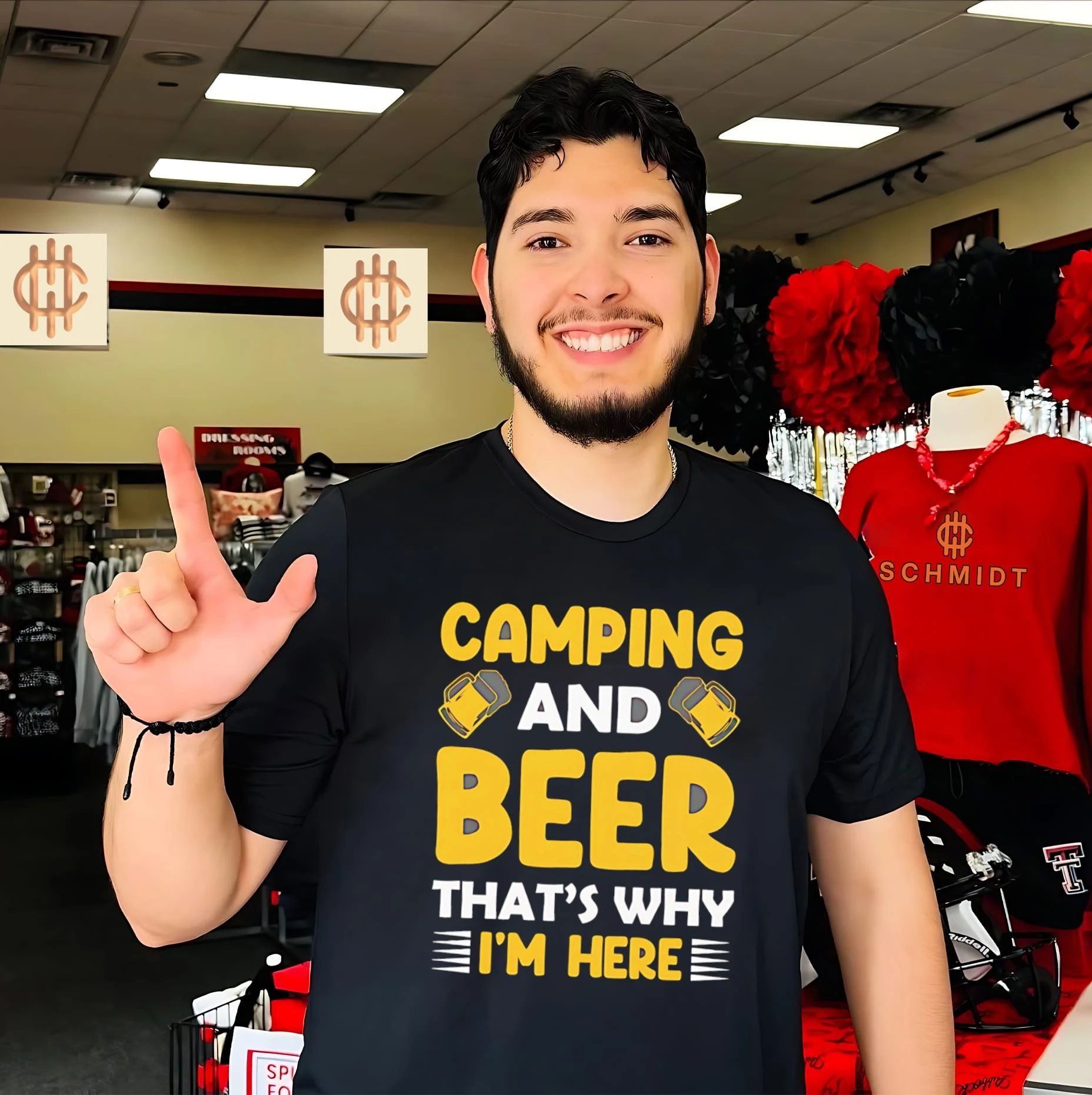 Camping and beer that’s why I’m here shirt