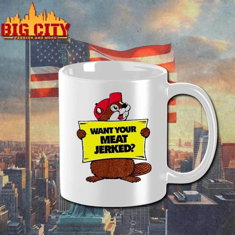 Buc-ee Beaver Want Your Meat Jerked Vintage Graphic T shirt