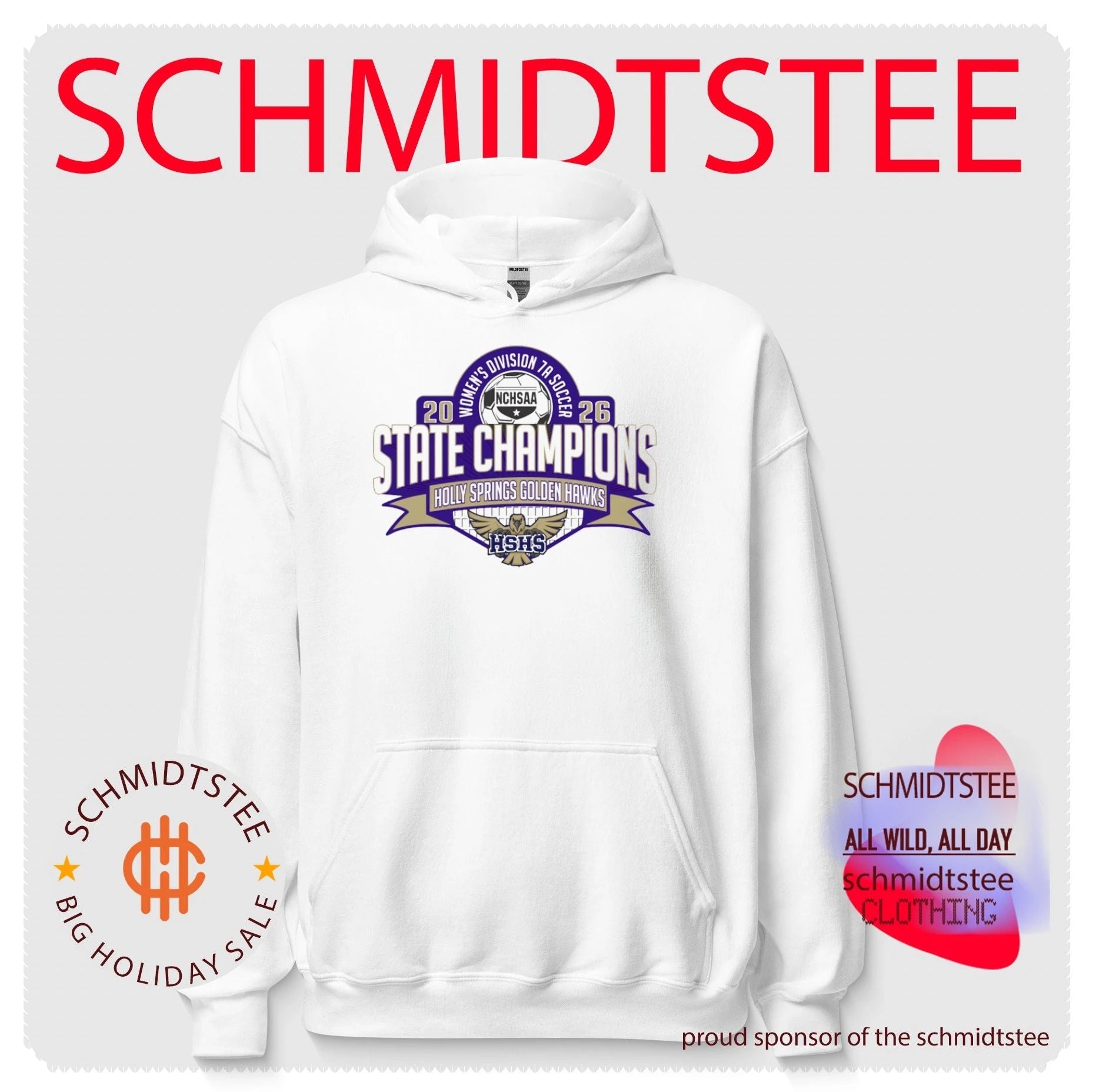 Holly Springs Golden Hawks 2026 NCHSAA Women’s Division 7A Soccer Champions shirt