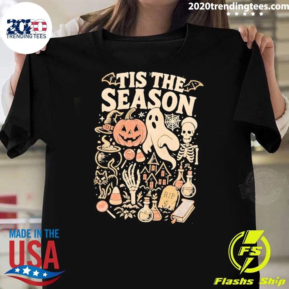 Tis The Season Skeleton Pumpkin Ghost Halloween 2026 Shirt