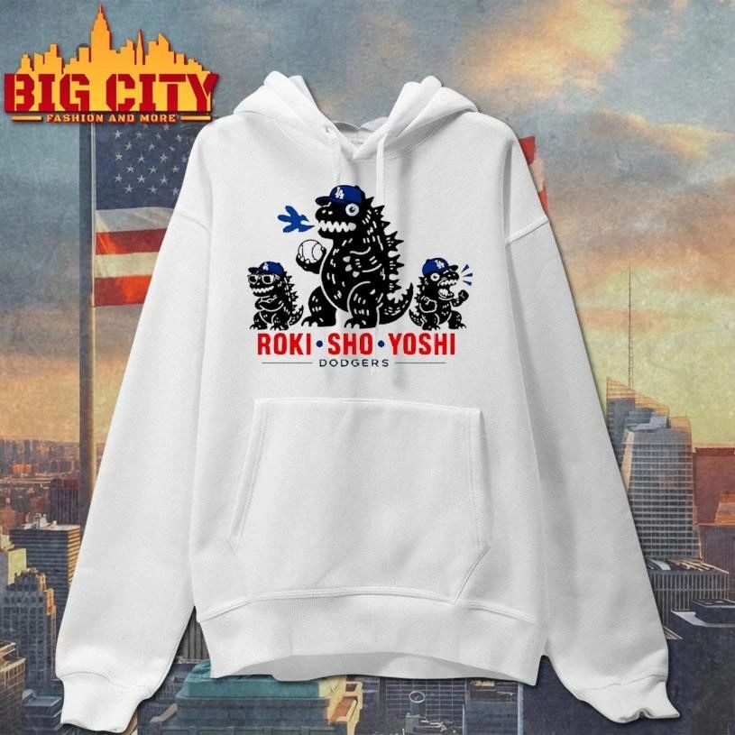 Roki Sho Yoshi Dodgers Cute Godzilla Trio Baseball Fan Game Day Shirt
