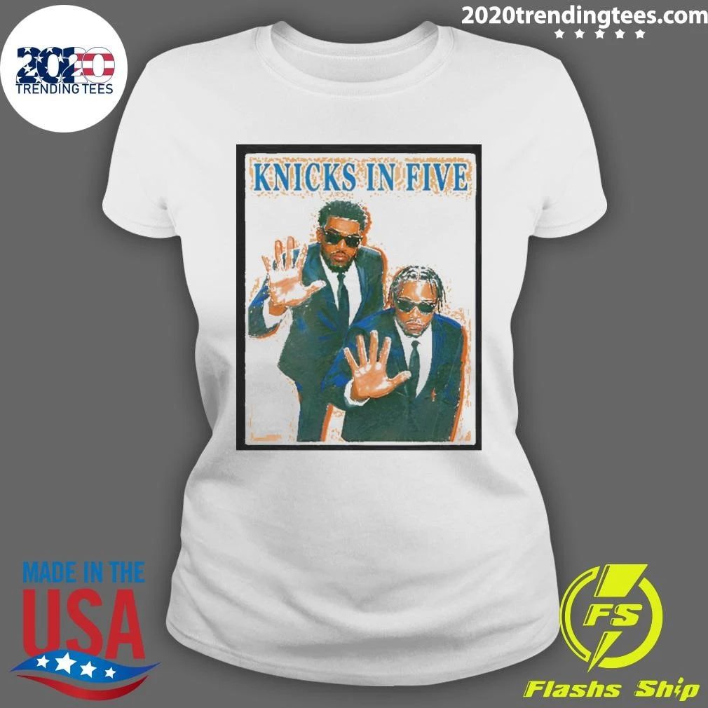 Knicks Players In Suits Mikal Bridges And Og Anunoby Knicks In Five Shirt