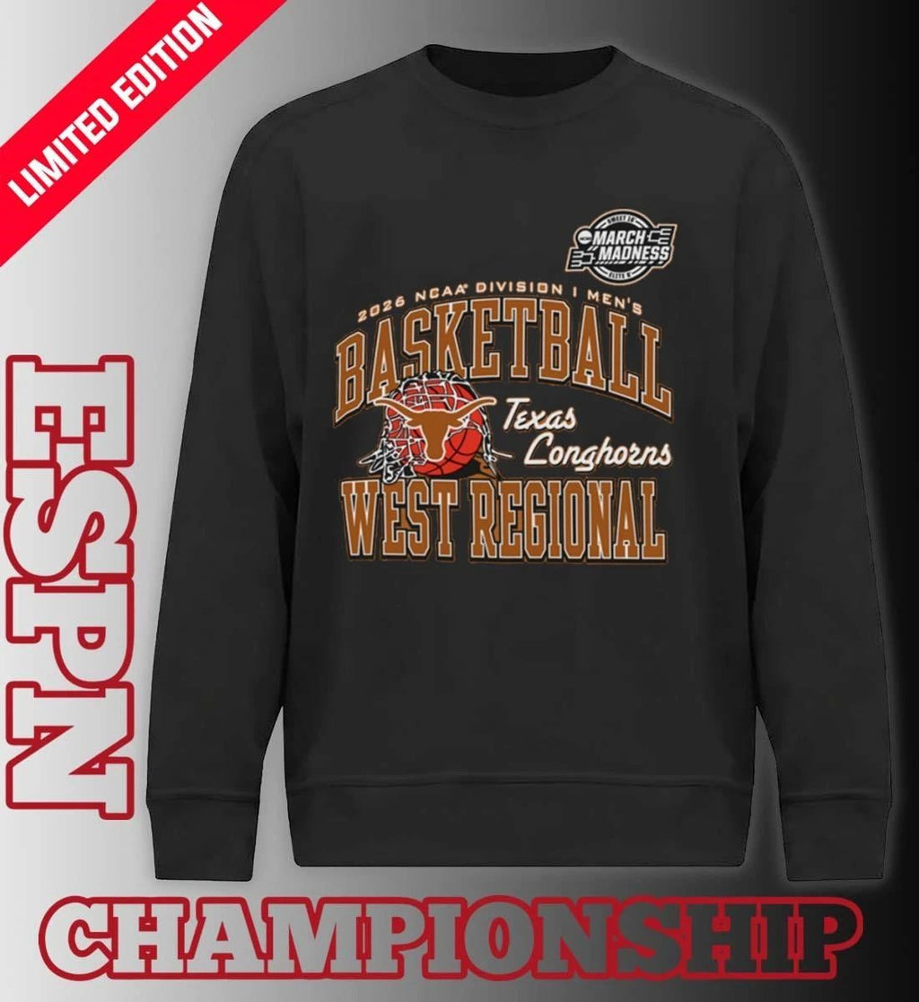 Texas Longhorns 2026 NCAA DI Men’s Basketball Sweet 16 – West Regional T-Shirt