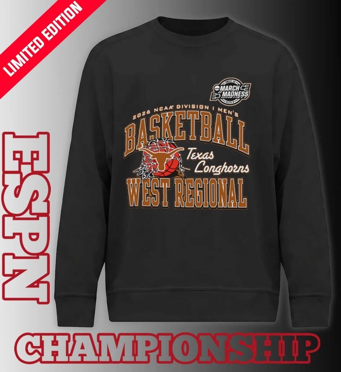 Texas Longhorns 2026 NCAA DI Men’s Basketball Sweet 16 – West Regional T-Shirt