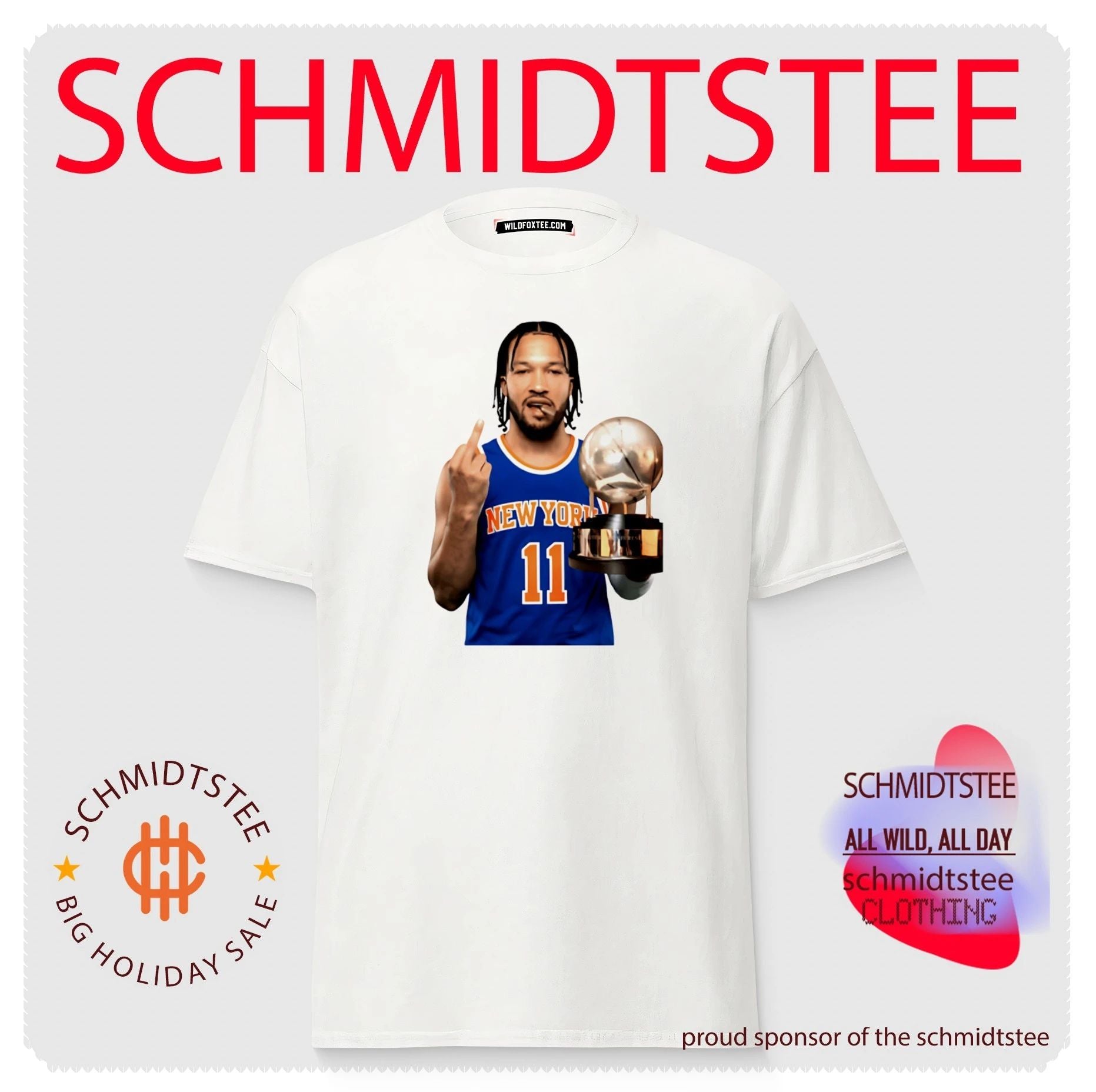 Jalen Brunson New York Knicks smoking and trophy shirt