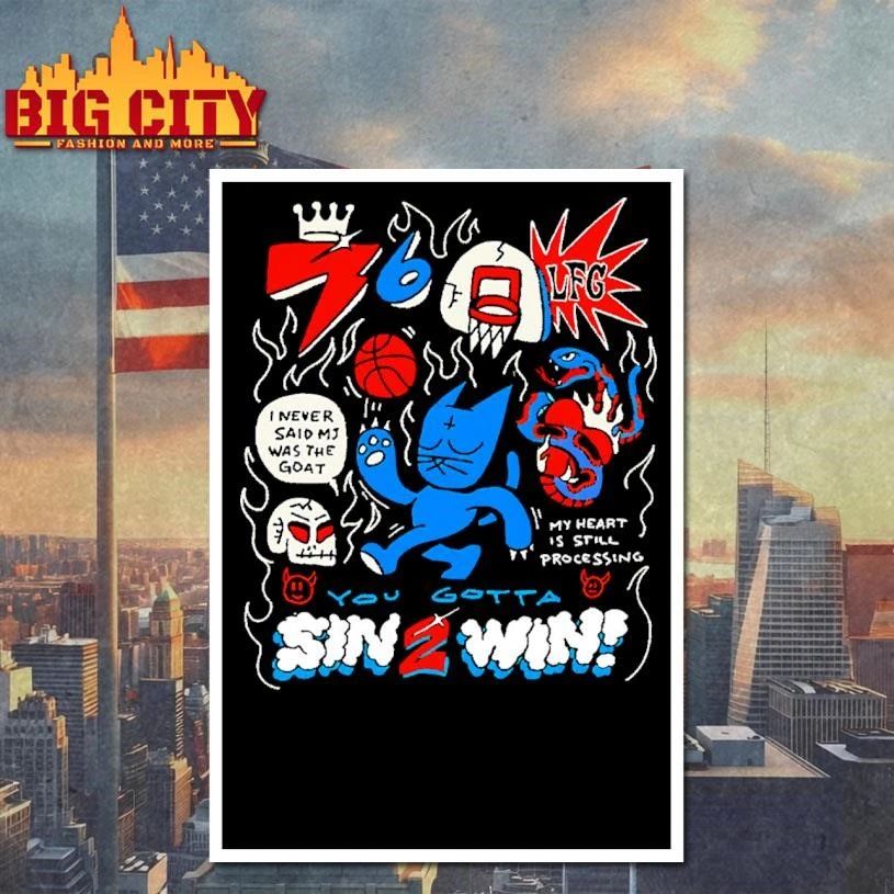 Sin 2 Win Blue Cat Basketball Flame Skull Snake LFG Graphic Shirt