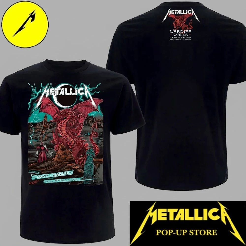 Metallica Principality Stadium 28 June 2026 Red Dragon Two Sides Tee