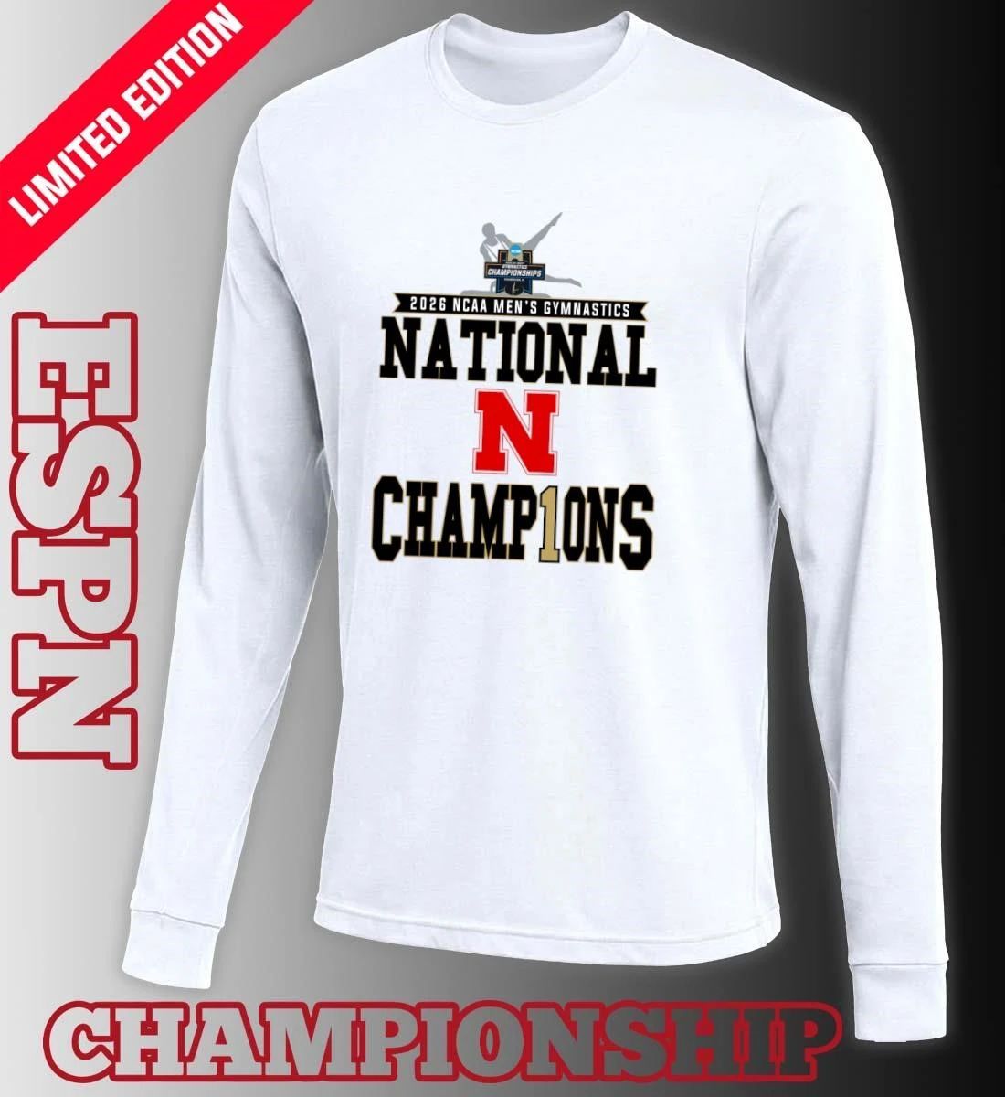 Nebraska Men’s Gymnastics 2026 NCAA National Champions Locker Room T-Shirt
