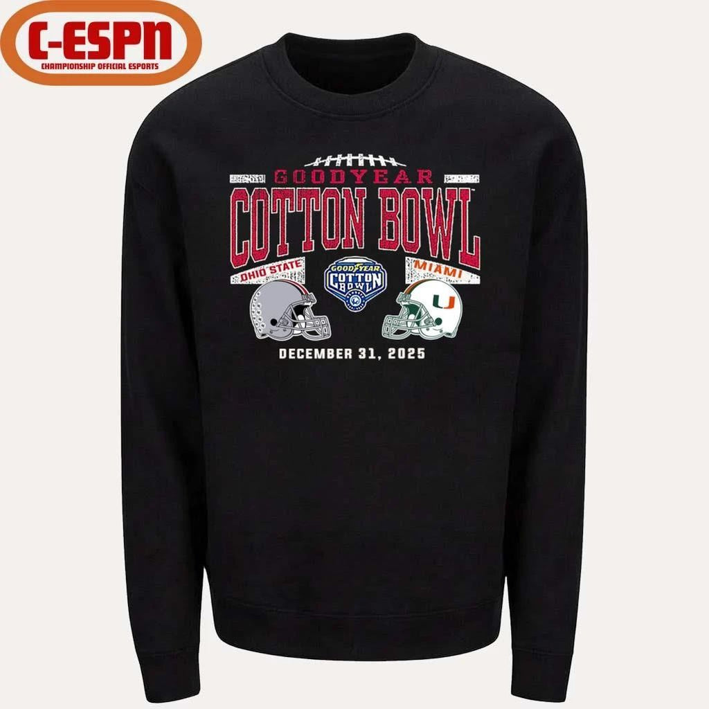December 31 Miami Vs Ohio State 2025 Cotton Bowl Matchup T-Shirt