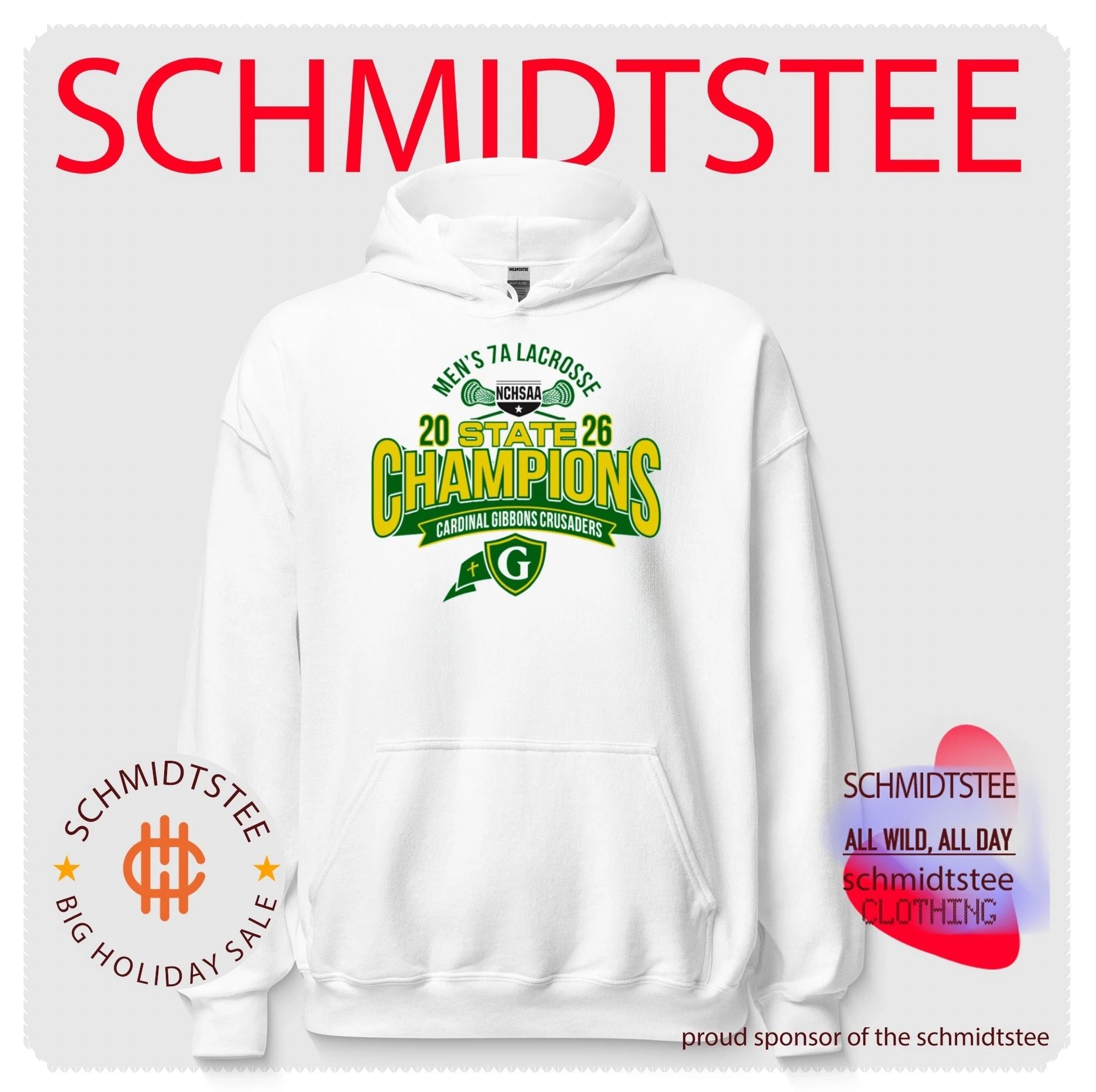 Cardinal Gibbons Crusaders 2026 NCHSAA Men’s 7A Lacrosse Champions shirt