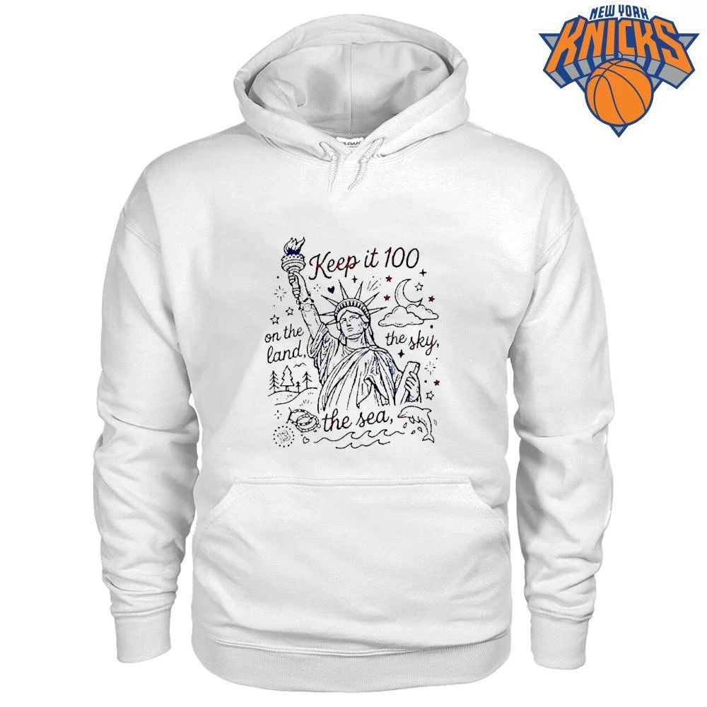Keep It 100 On The Land The Sky The Sea 4th Of July Patriotic Shirt