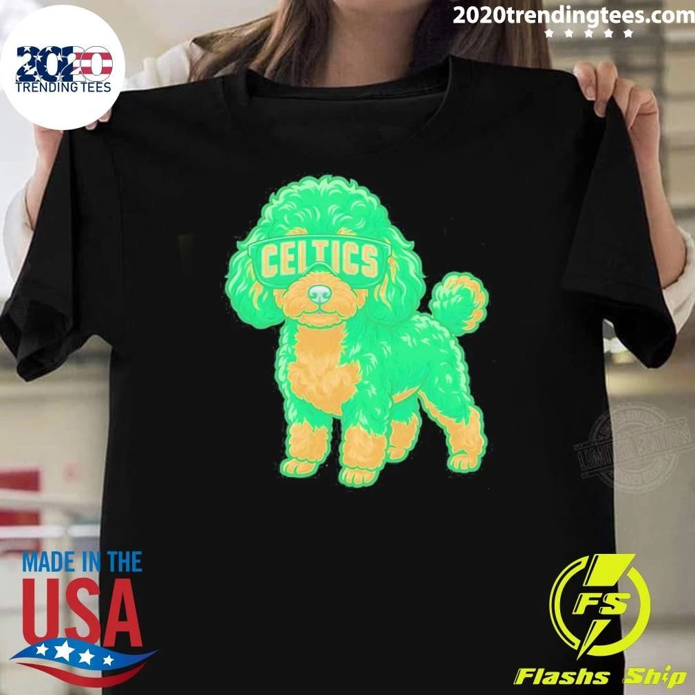 Boston Celtics Teacup Poodle Cartoon Shirt