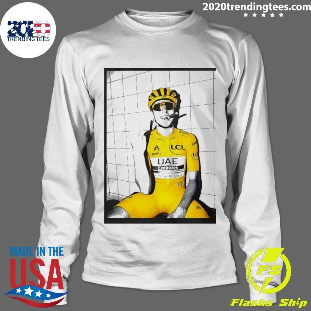 Tadej Pogacar Middle Finger And Smoking Shirt