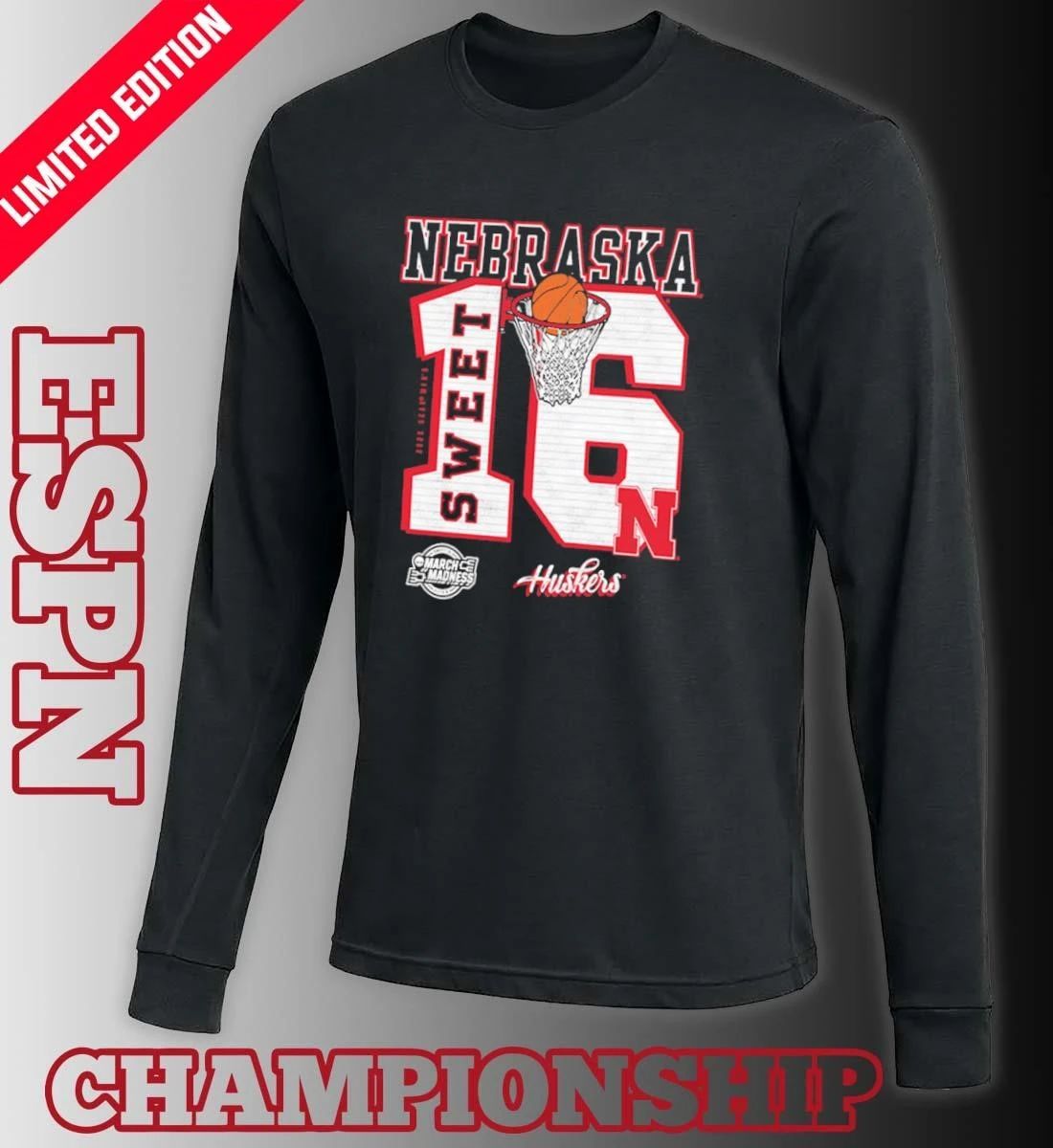 Nebraska Cornhuskers 2026 NCAA March Madness Sweet 16 Bound Shirt