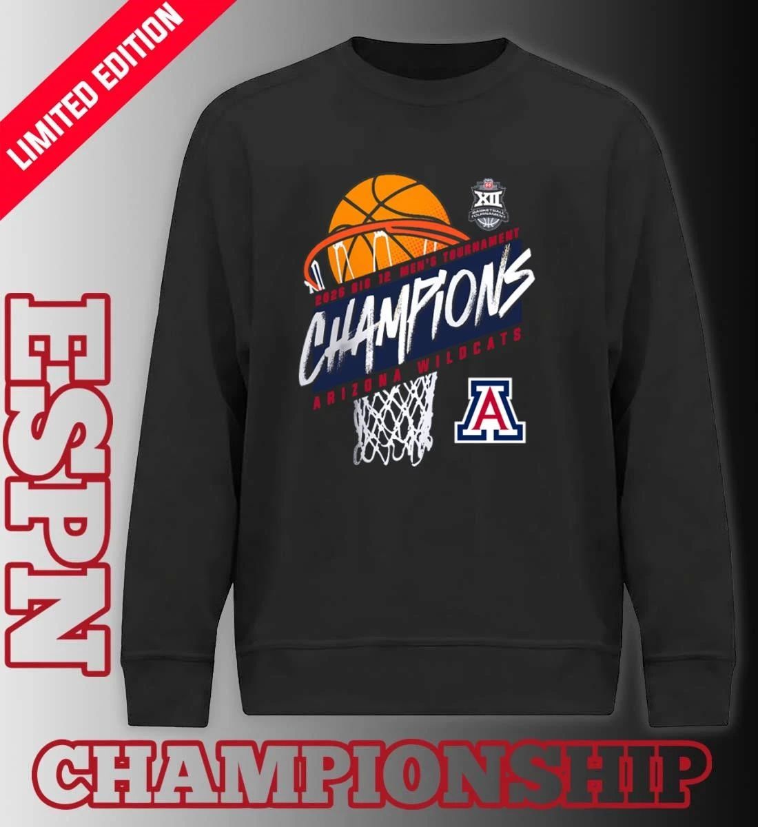 Arizona Men’s Basketball Big 12 Conference Tournament Champions 2026 T-Shirt