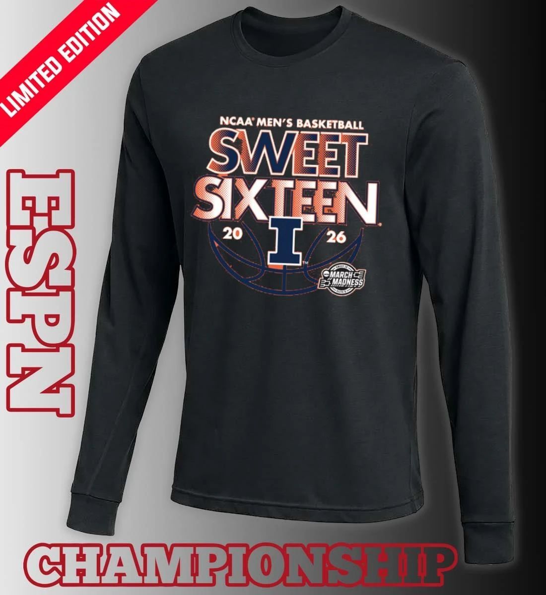 Sweet Sixteen 2026 Illinois NCAA Men’s Basketball Shirt