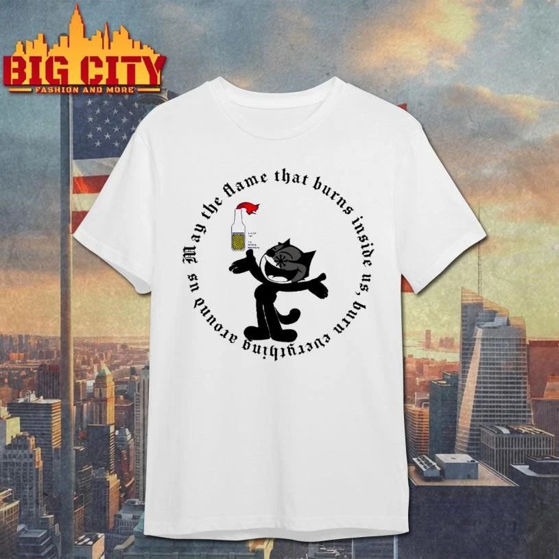 Vintage Felix The Cat Molotov Cocktail May The Flame That Burns Inside Us T Shirt