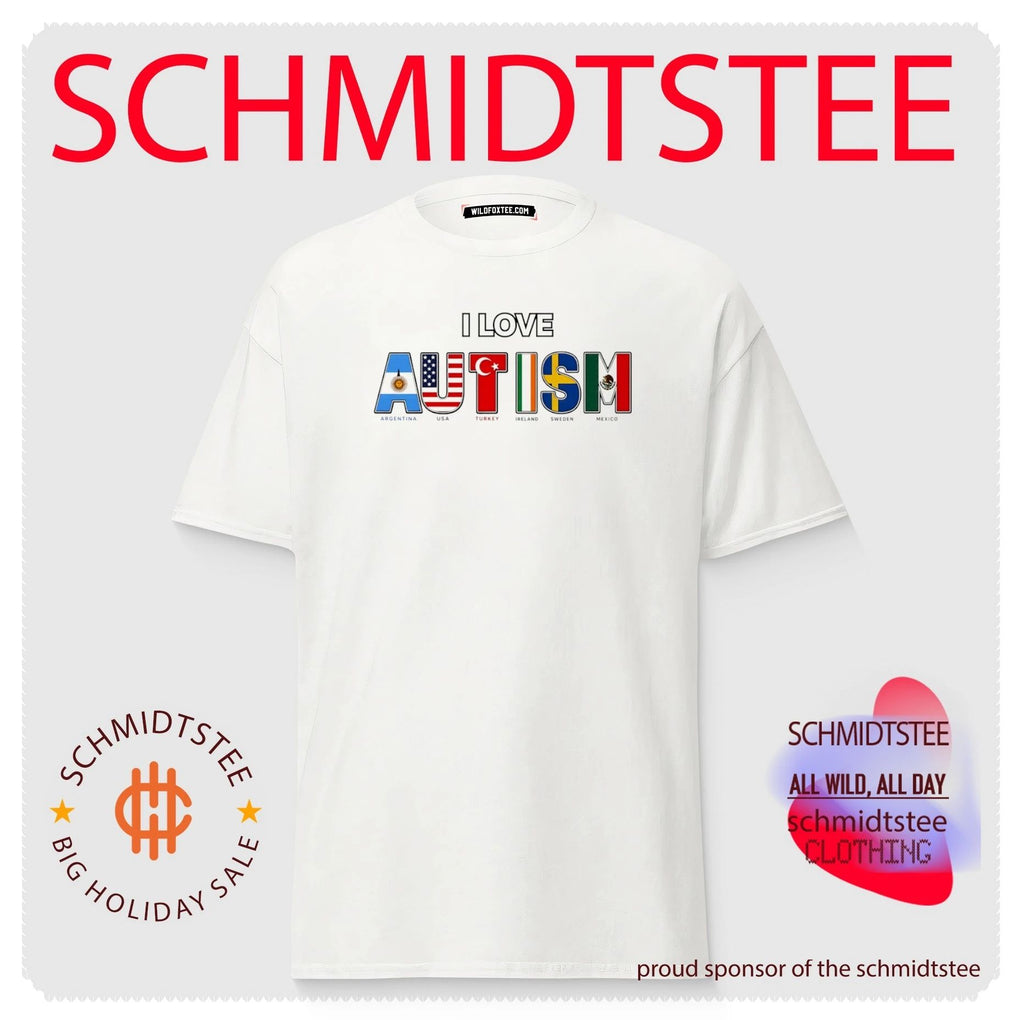 I Love Autism with International Flags neurodiversity shirt
