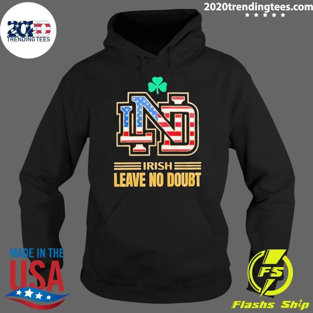 Irish Leave No Doubt Notre Dame Fighting Irish Football National Champions 2026 American Flag Shirt