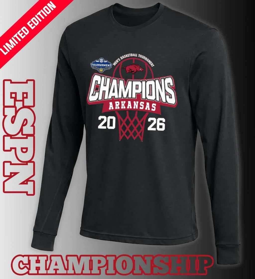 Arkansas Razorbacks 2026 Southeastern Conference Men’s Basketball Tournament Champions Shirt