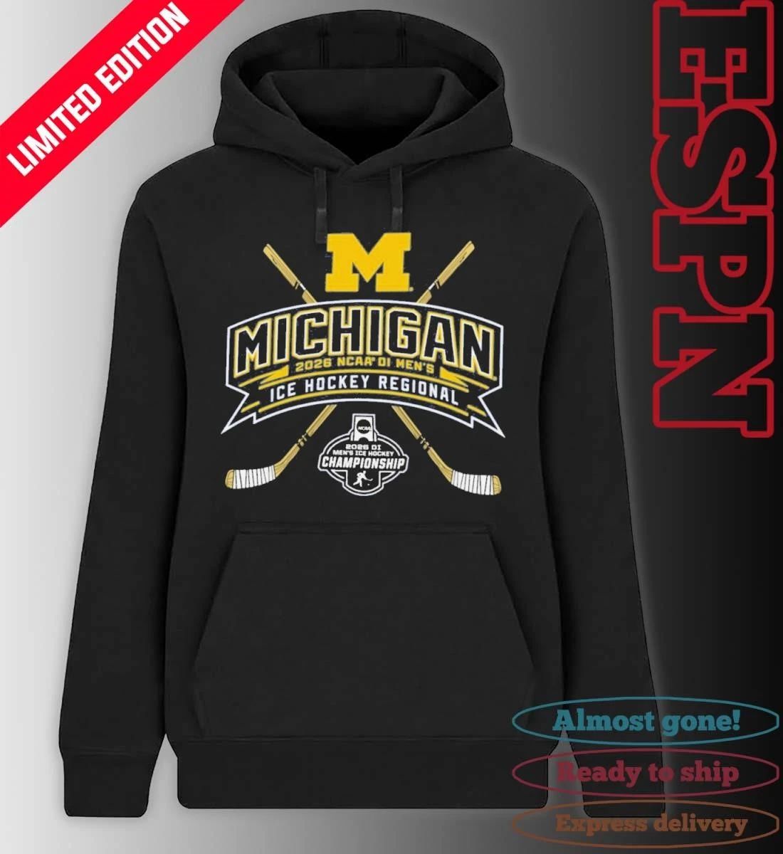Michigan Wolverines 2026 NCAA DI Men’s Ice Hockey Regionals T-Shirt