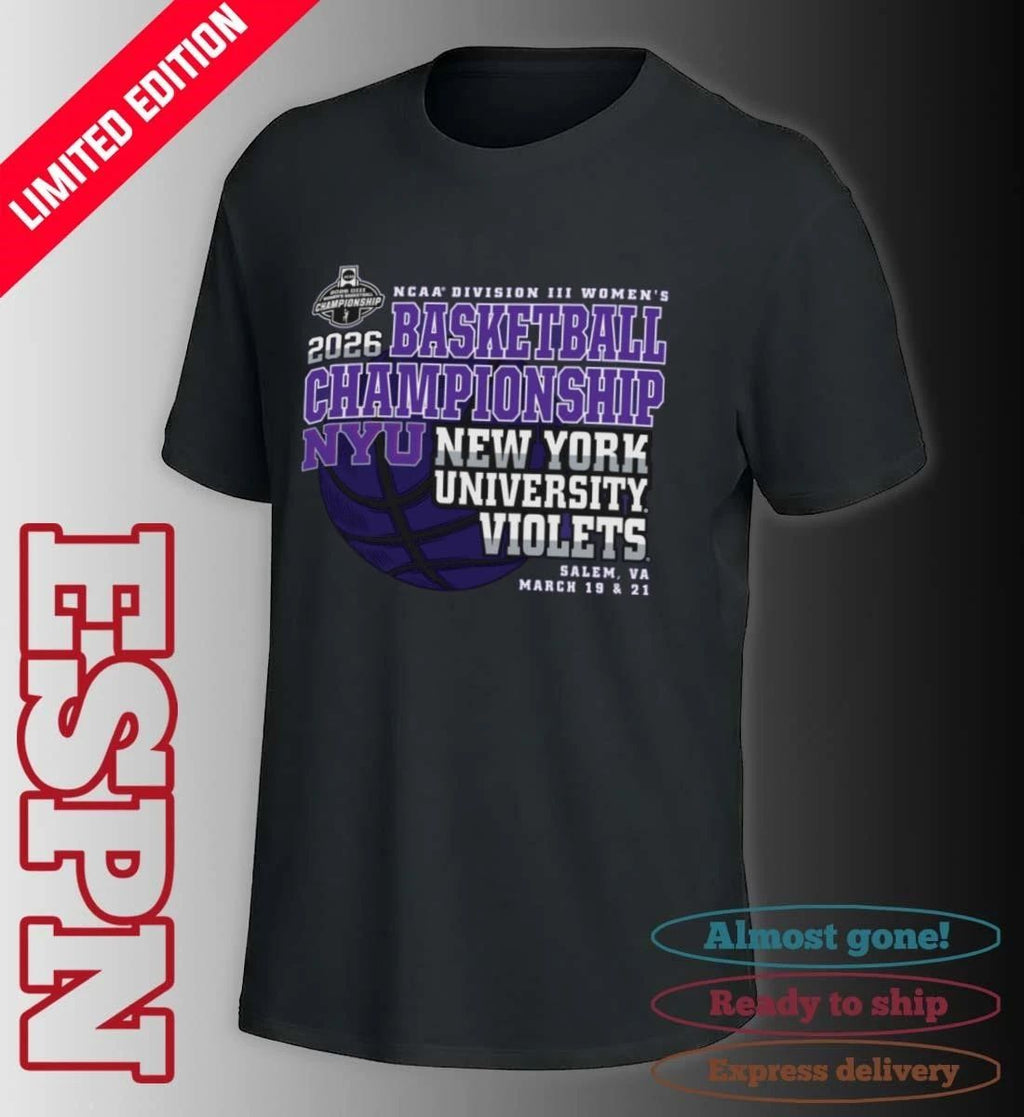 New York University Violets 2026 NCAA DIII Women’s Basketball Championship Shirt
