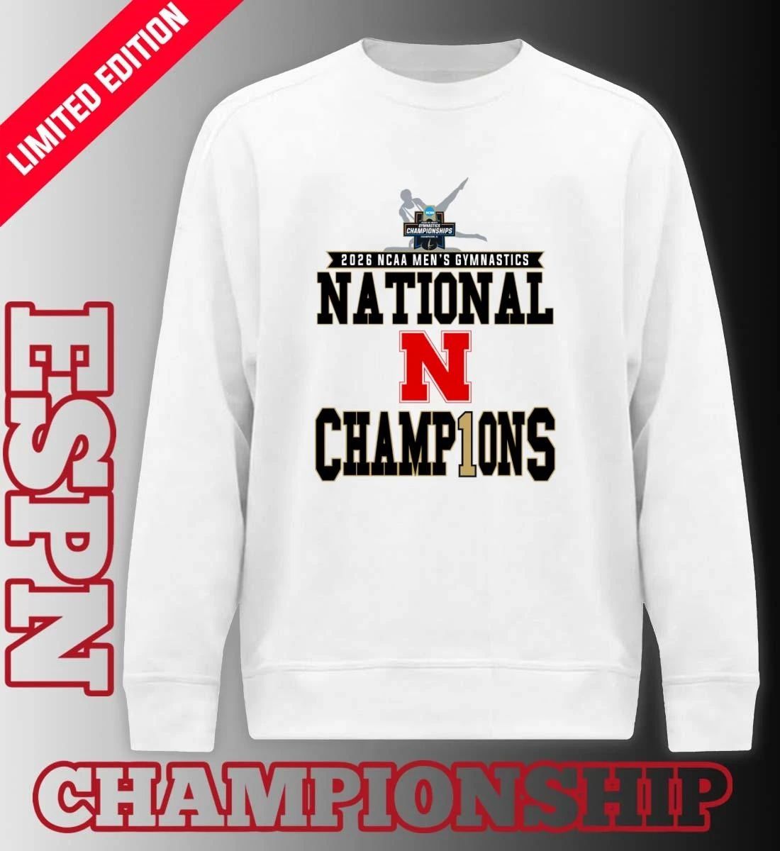 Nebraska Men’s Gymnastics 2026 NCAA National Champions Locker Room T-Shirt