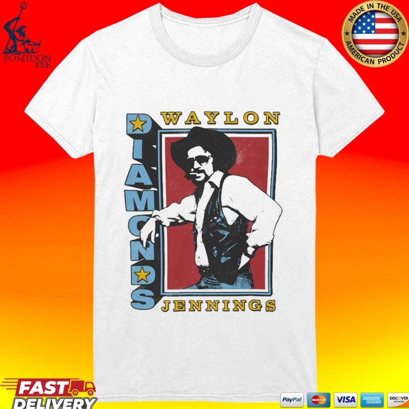 Waylon Jennings Diamonds Ringer T-shirt