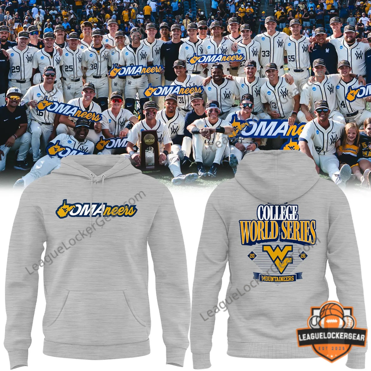 West Virginia Mountaineers College World Series 2026 OMAneers Hoodie