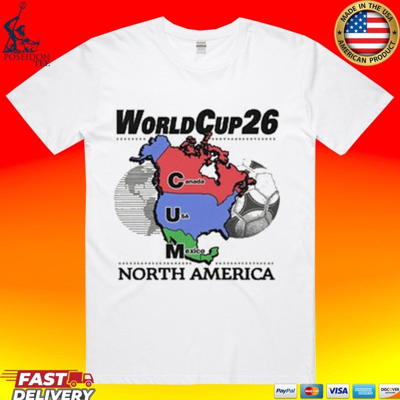 World Cup 26 North America Cum Map T-shirt