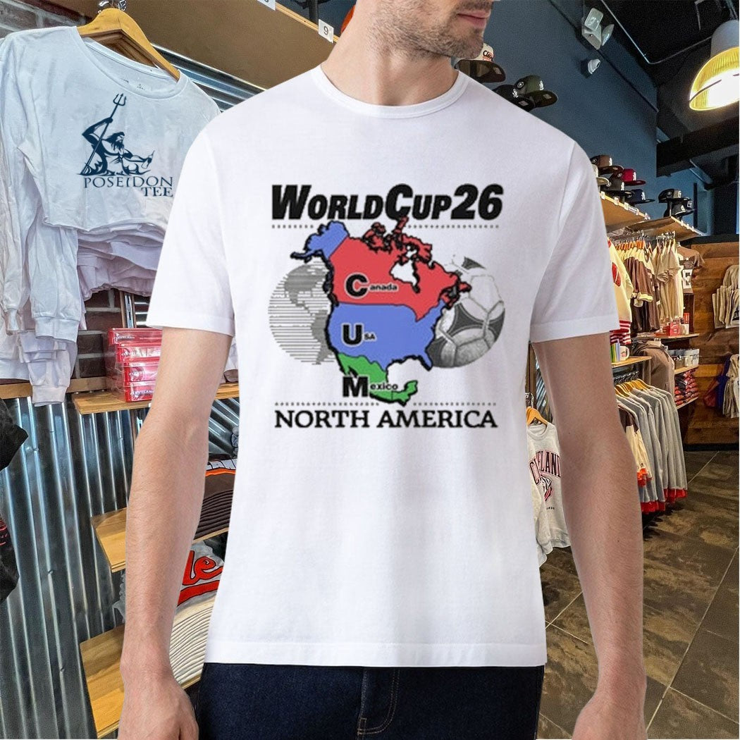 World Cup 26 North America Cum Map T-shirt