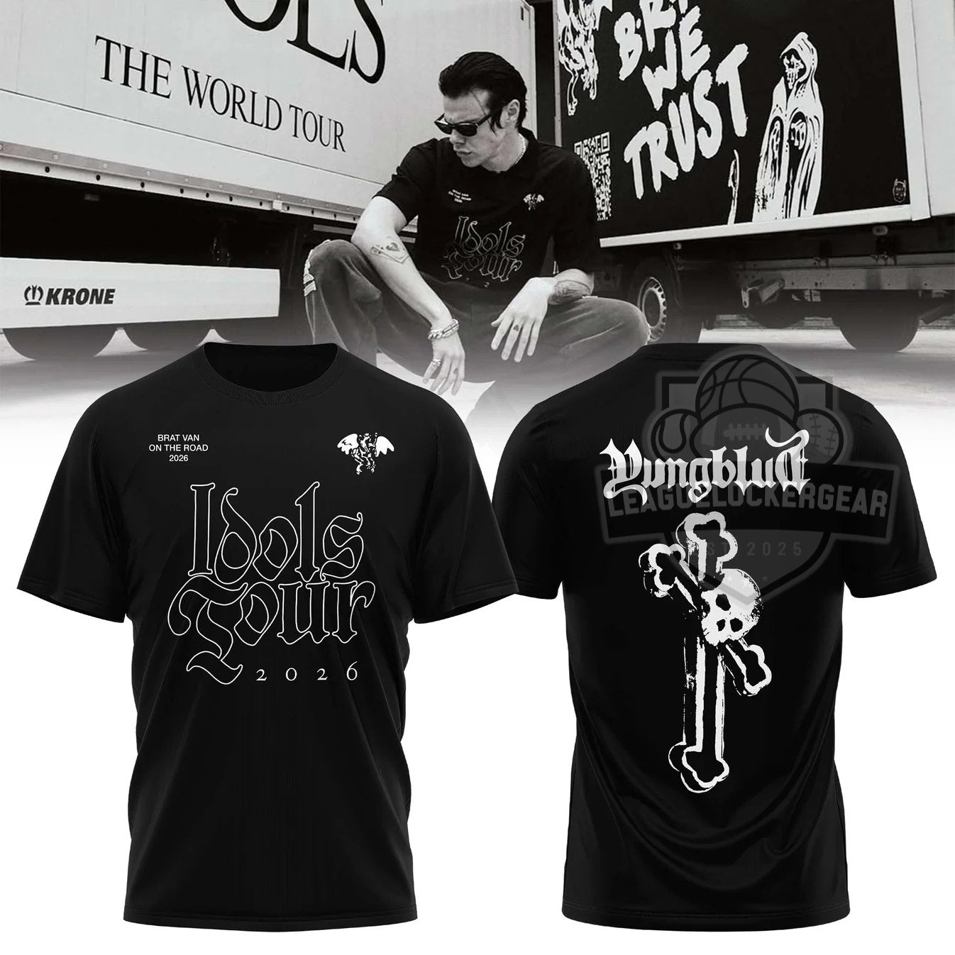 Yungblud Idols Tour 2026 Skull Crossbones T-Shirt